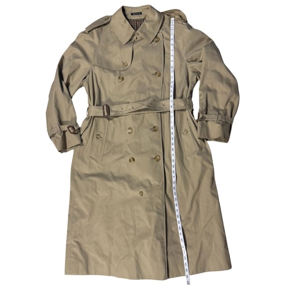 Vintage Unisex Men's Stollerys Trench Coat Made in England  Check Lining S42 - Picture 12 of 16